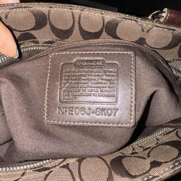 Coach Hampton Signature Large Shoulder Tote – Chocolate Brown Logo Canvas 8K07 - Picture 2 of 7
